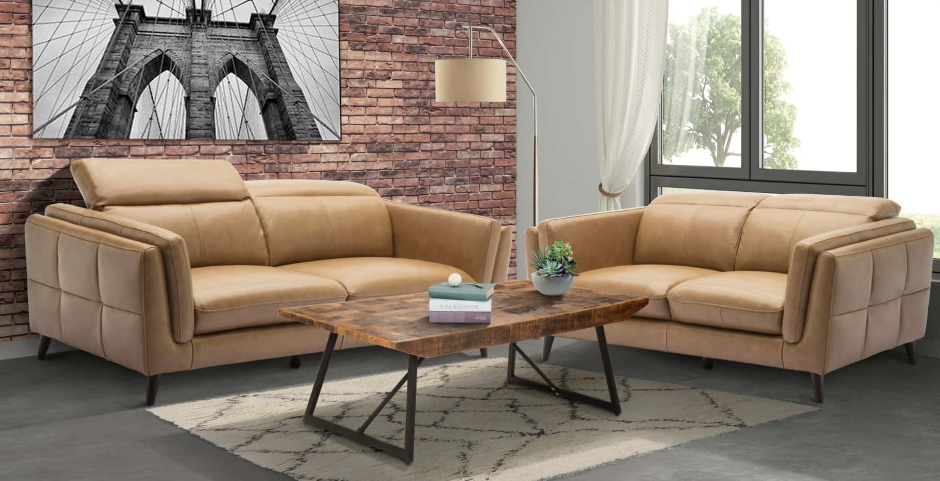 Indiana 3+2 Seater Sofa Genuine Leather 10 years Warranties