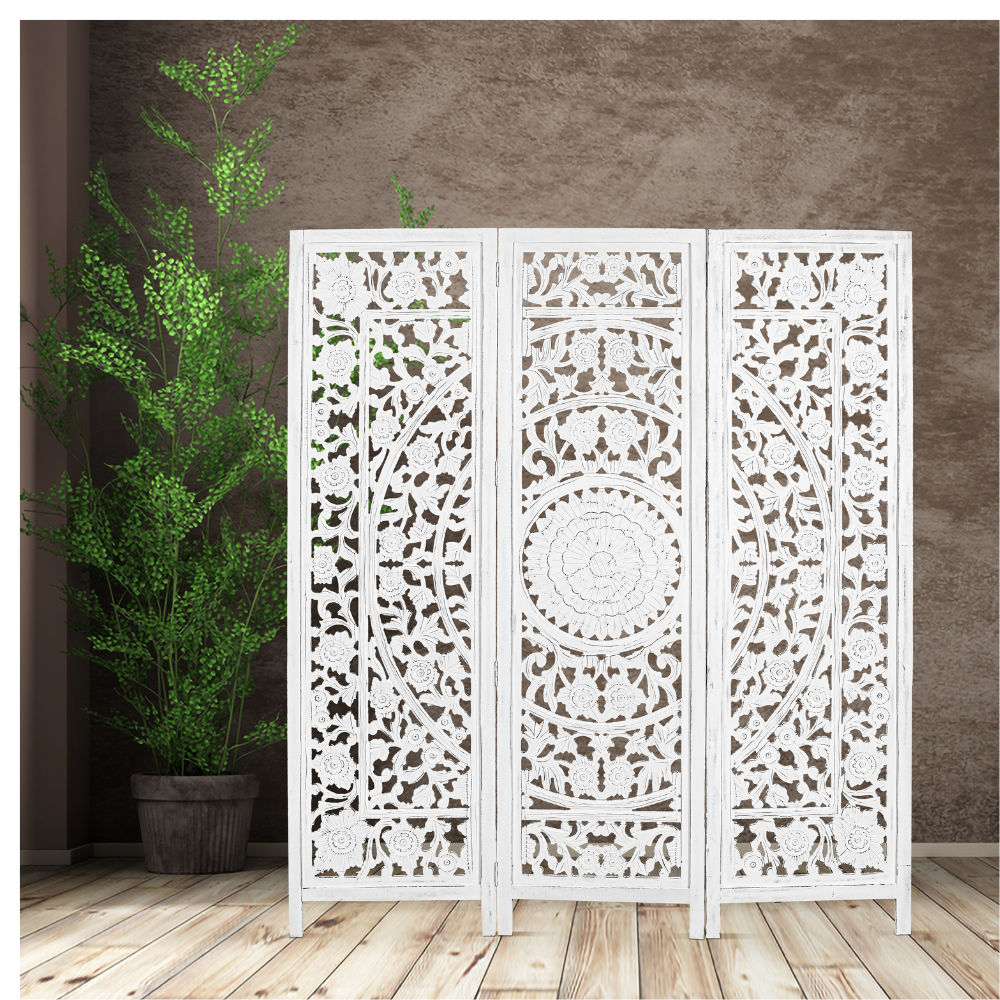 Screen Jans L150xH180xW2.4cm -White Antique