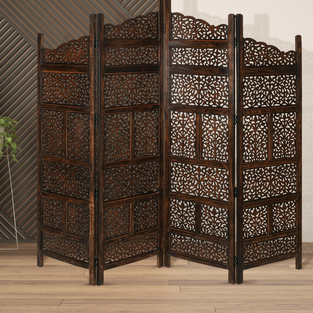 Screen Vasco L200xH180xW2.4cm -Burnt brown