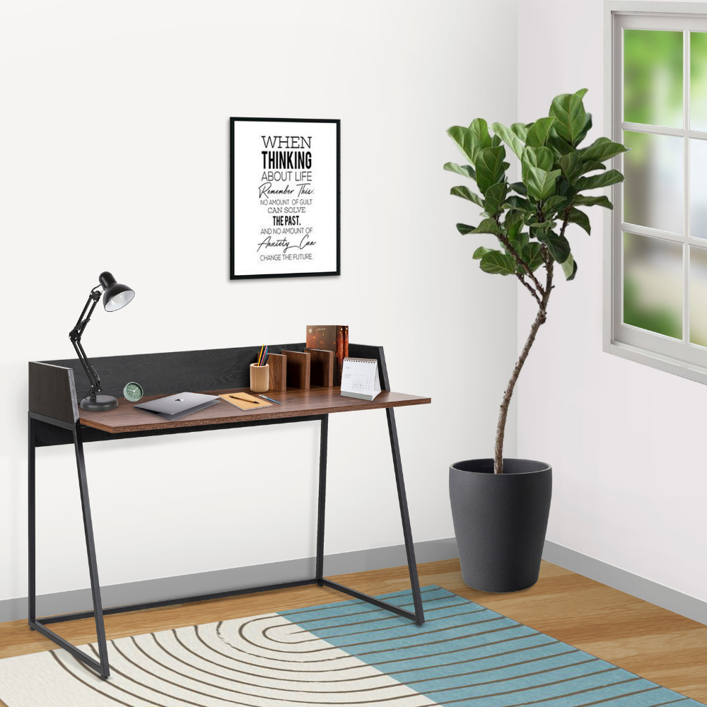 KENNET WORK DESK 120X62X89CM-BLACK/Walnut