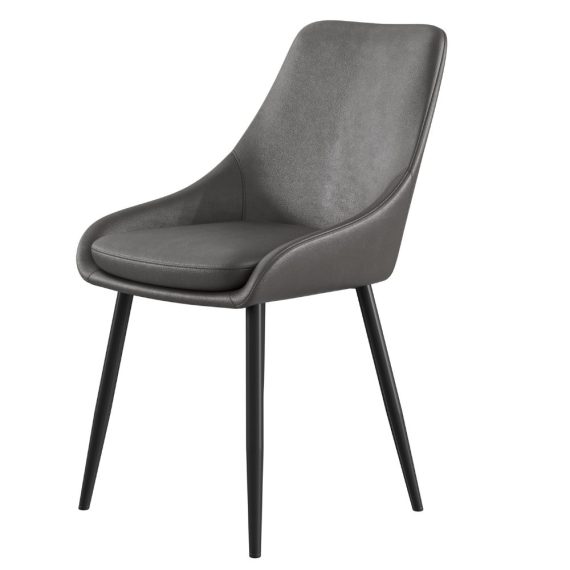 LAGUNA  Dining Chair-Dark Grey Eco-Leather