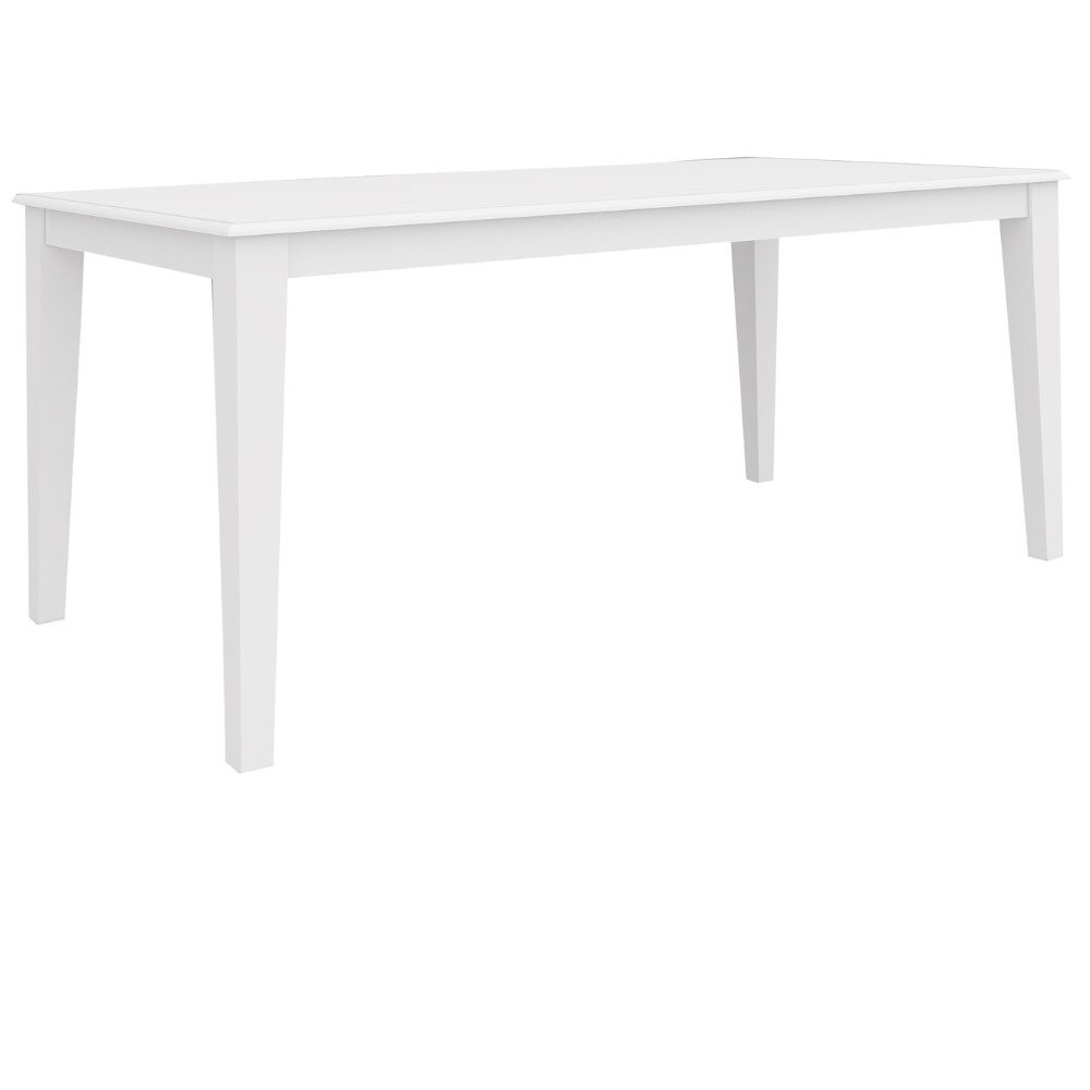 White Hampton 180X95X77cm Dining Table- White