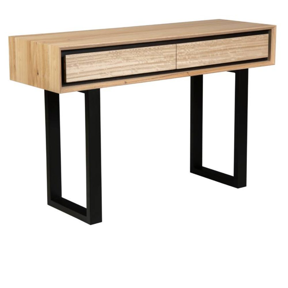 Natural Milan 120X40X77cm with 2 drawer Console/Hall Table-Natural
