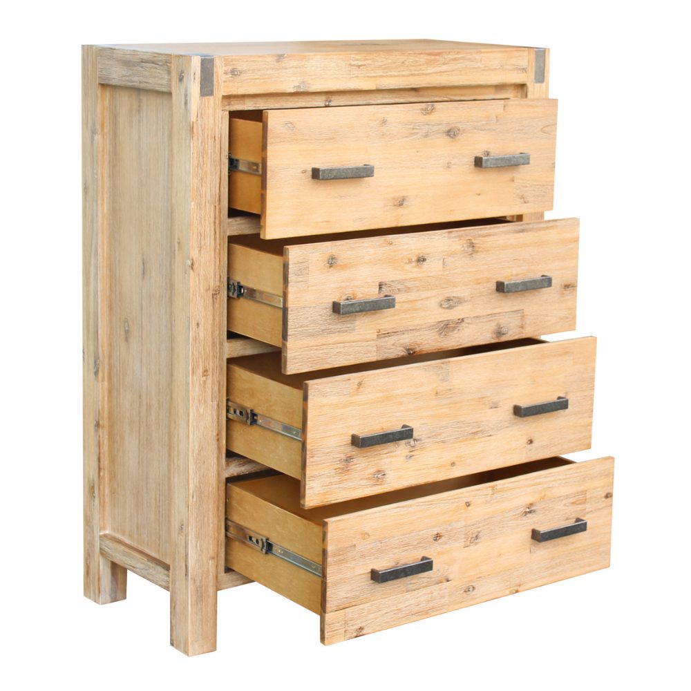 AMIRA Tallboy with 4 storage drawer-Oak