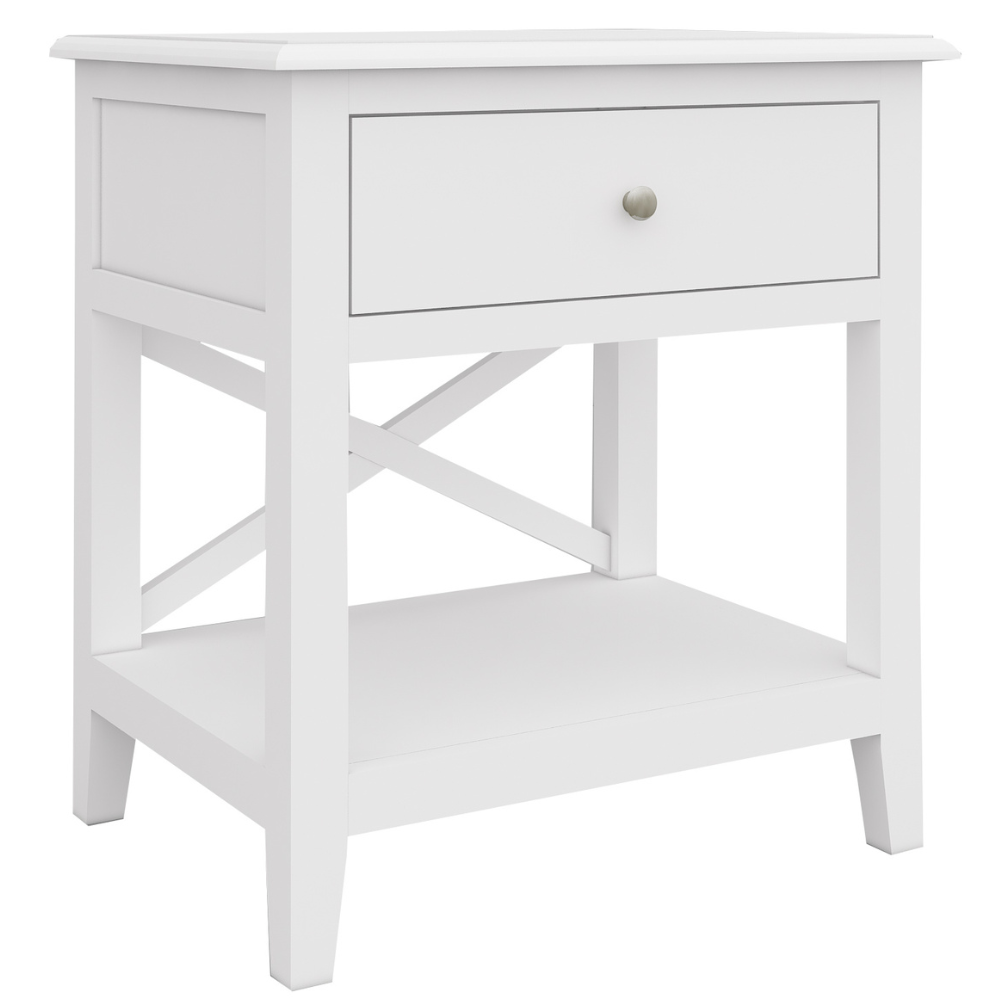 White Hampton 55X42X58cm Lamp Table-White