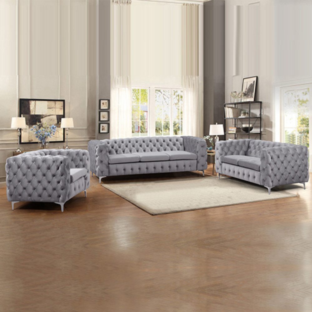 CASPER 3S+2S+1S Sofa Set-Grey