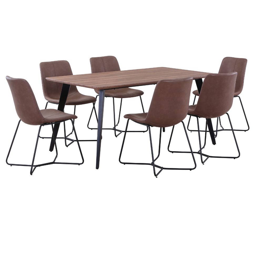 AUSTIN  7PC with Parklane brown Chair DINING SETTING