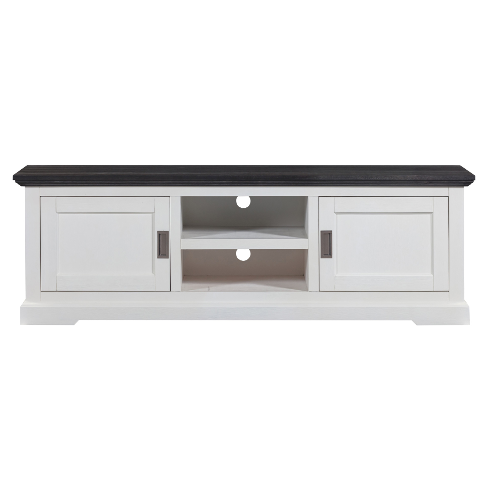 Noosa Medium TV Unit 180 x 50 x 59cm-White/Charcoal