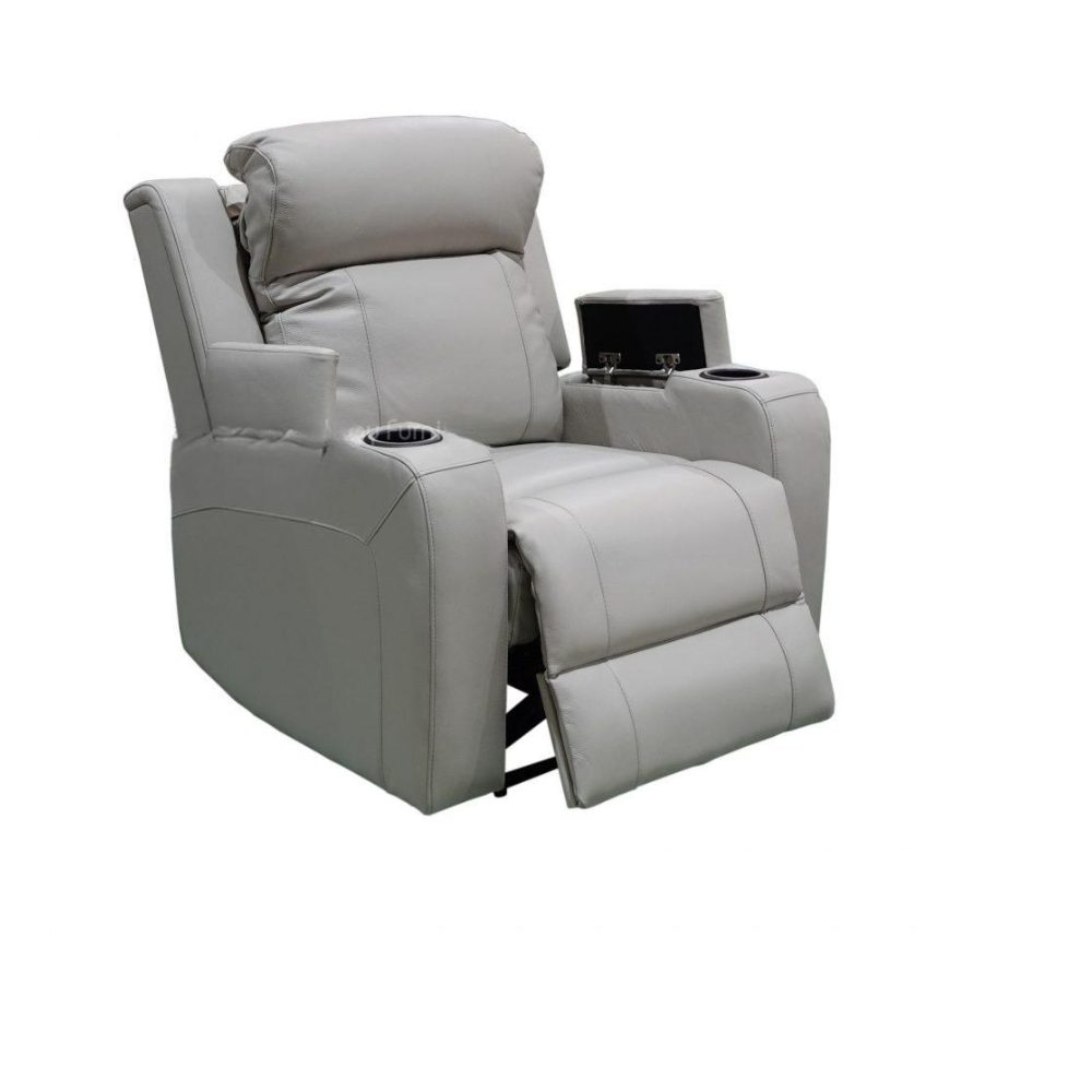 Bradford Leather 170kg weight capacity 4 motors Lift up Recliner Chair-Taupe