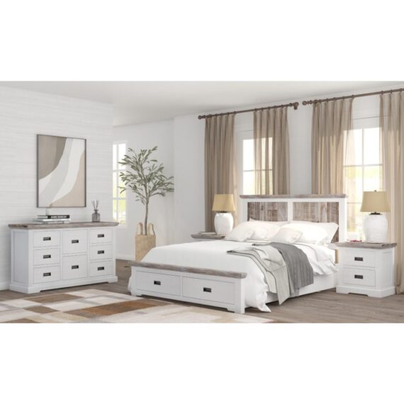 Fitzroy 4pcs Bedroom setting with King Bed, Dresser ,and Bed side
