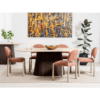 Bring sophistication to your dining space with this stunning dining table, designed to impress with both form and function. Featuring a luxurious stone top in a refined travertine finish, the smooth surface adds timeless charm and elegance to any setting. The sturdy corrugated MDF base, finished in a rich espresso tone, offers strong support while introducing a bold contrast that enhances the overall design. This harmonious blend of modern aesthetics and classic appeal makes the table a standout centerpiece—perfect for everyday meals or hosting special occasions. https://carlislefurnitureandbedding.au/