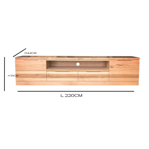 Soho L220XD44XH51cm Large TV Entertainment Unit-Oak