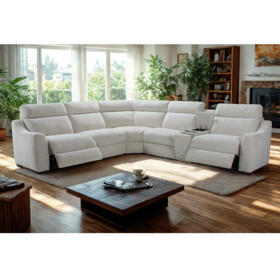 Victor 6 Seater Electric Corner sofa- Light Grey