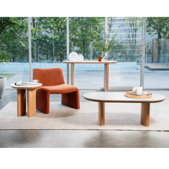 Lotus  L130x W70xH45cm coffee table -Natural/Ceramic