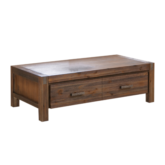 Amira L90 × W90 × H45 cm Coffee Table-Solid Acacia wood-Chocolate Color