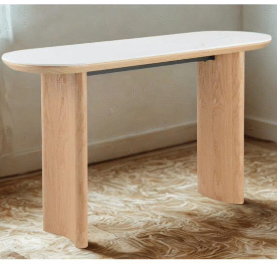 Lotus  L140x W45xH80cm Console table -Natural/Ceramic