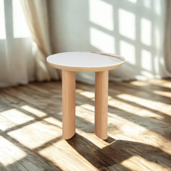 Lotus  L55x W55xH55cm Lamp table -Natural/Ceramic